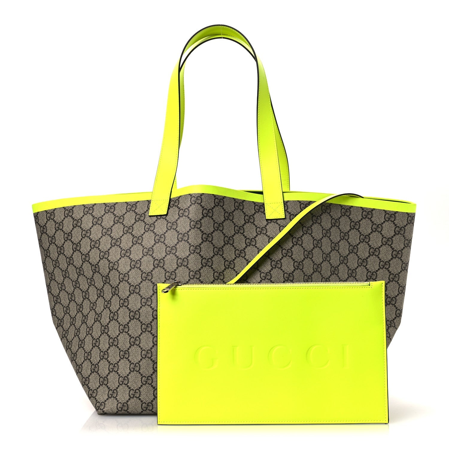 GG Supreme Monogram Totissima Shopping Tote Ebony Beige Yellow