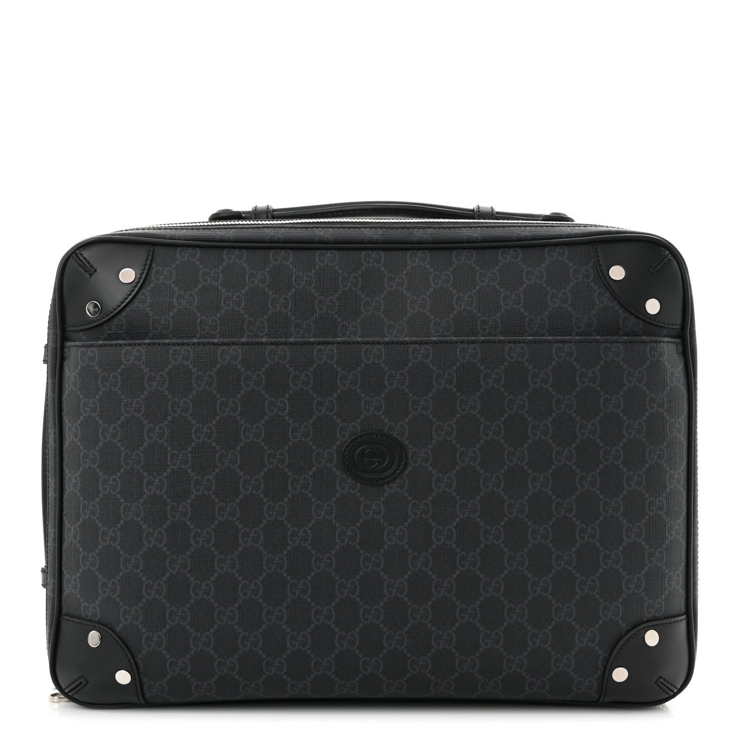 GG Supreme Monogram Briefcase Backpack Black Grey