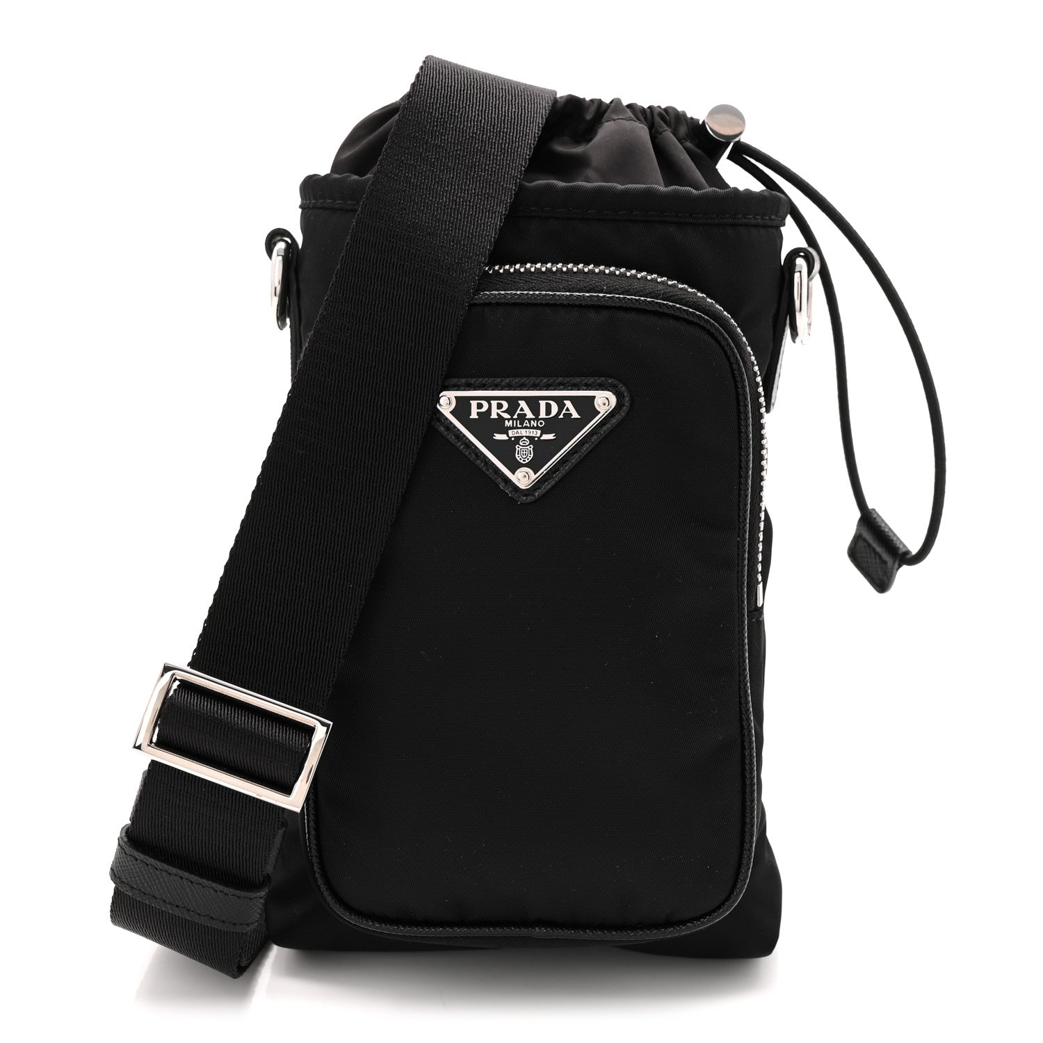 Tessuto Nylon Saffiano Phone Case Crossbody Black