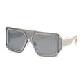 Philipp Plein Sunglasses Shield Rimless, Shiny Palladium Frame and Light Grey Lens SPP096M579X