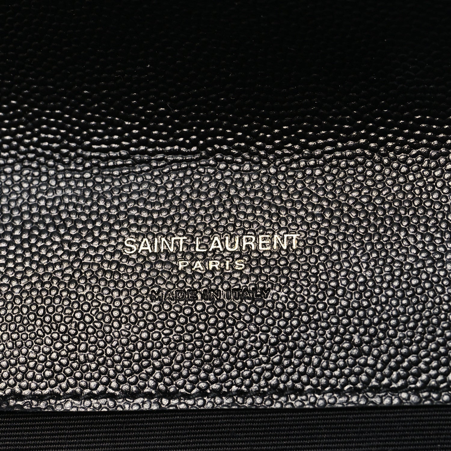 Grain De Poudre Matelasse Chevron Monogram Envelope Clutch Black