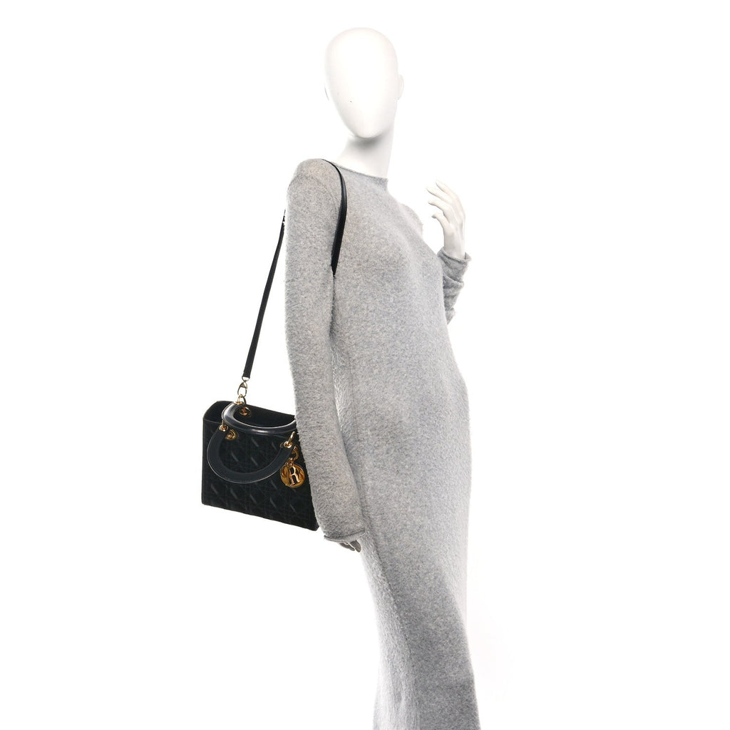 Patent Cannage Medium Lady Dior Black