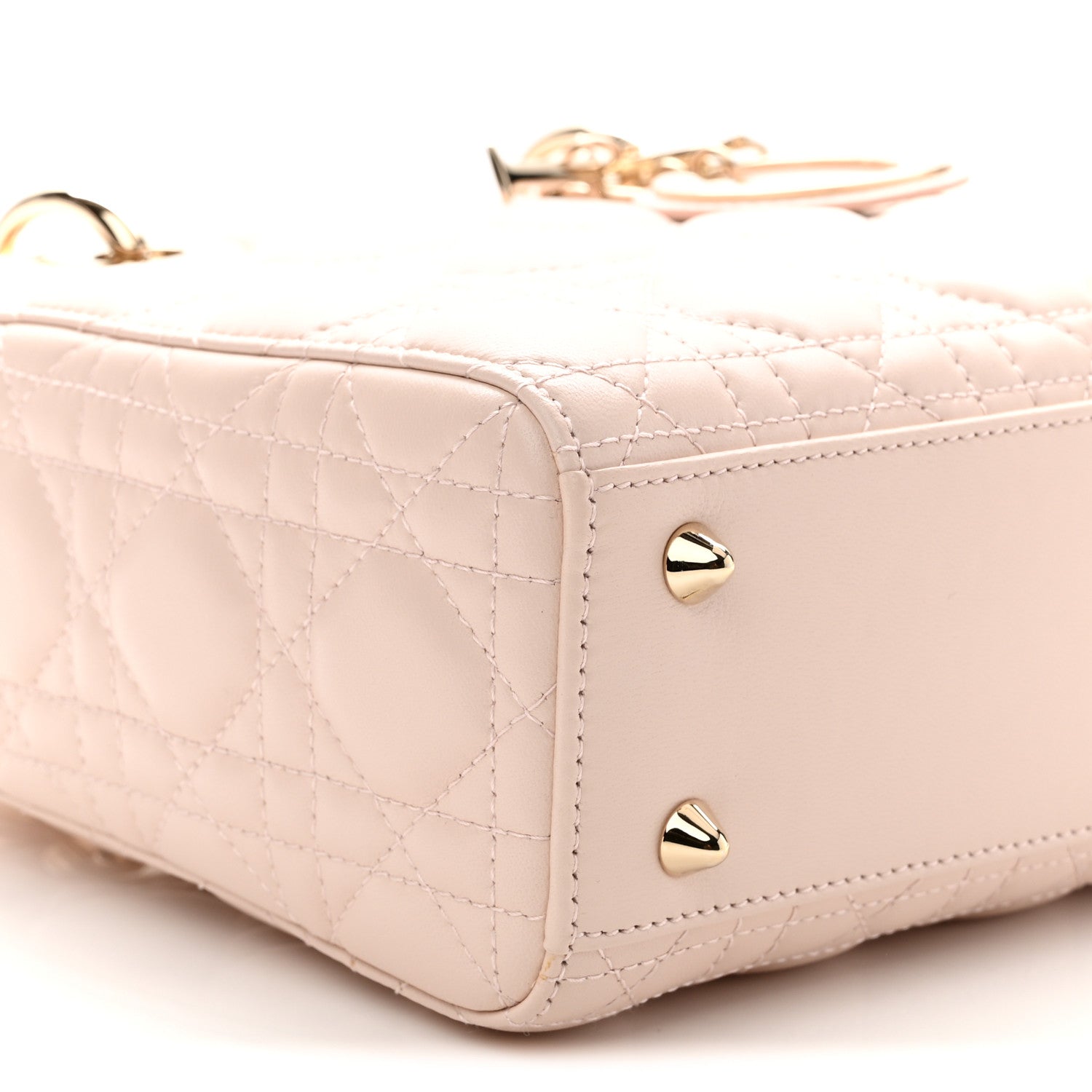 Lambskin Cannage Small Lucky Badges My Lady Dior Pink