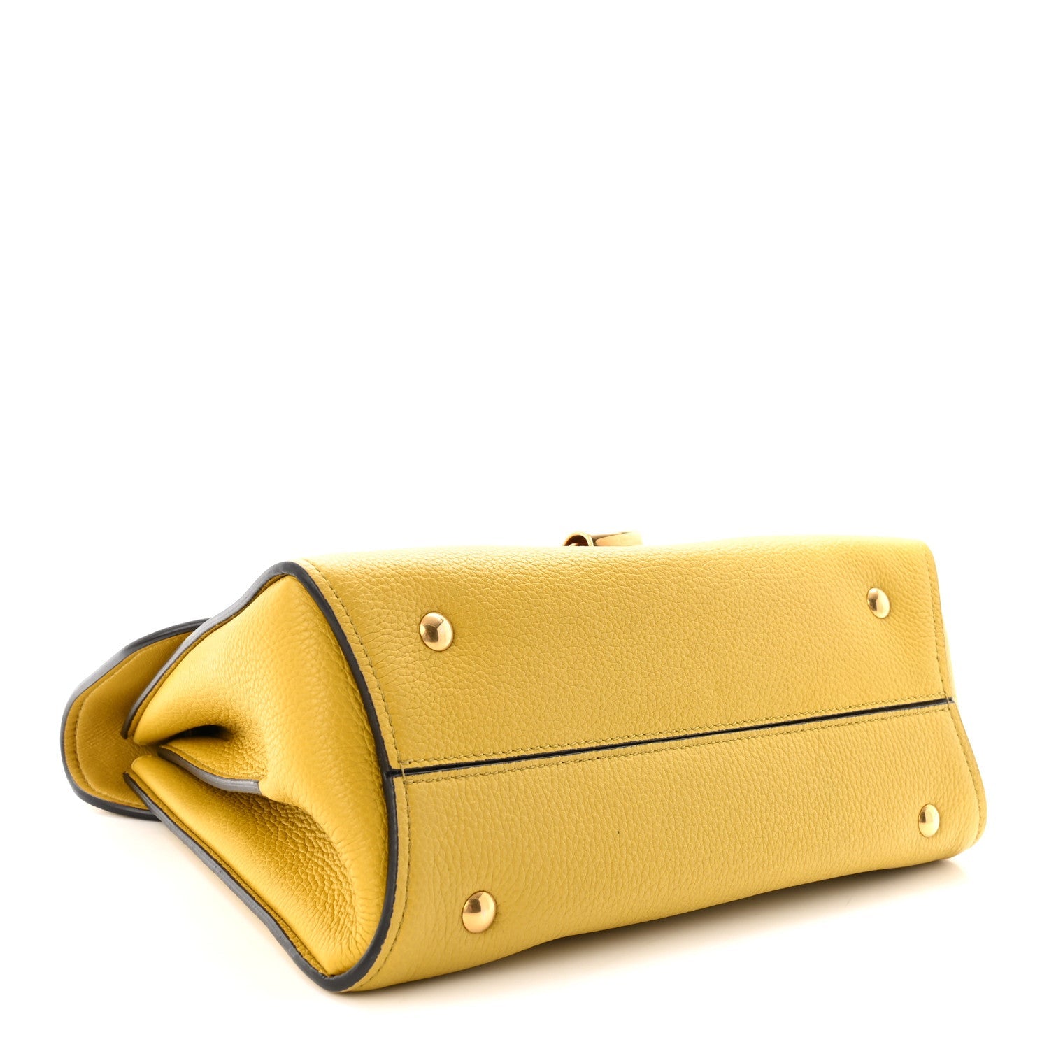 Calfskin Small Margot Top Handle Satchel Yellow