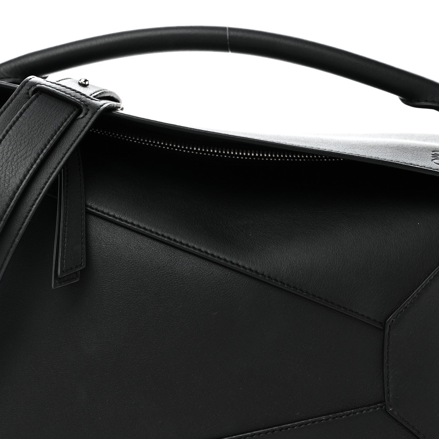 Calfskin Medium Puzzle Edge Bag Black