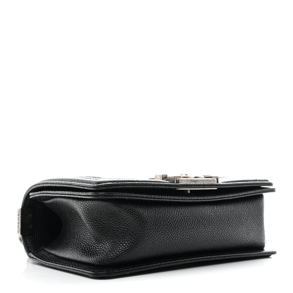 Caviar Quilted Small Boy Flap Black