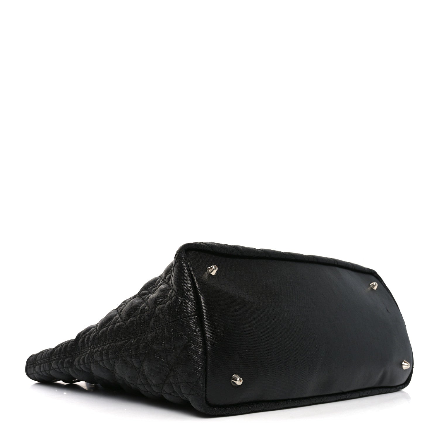 Coated Canvas Cannage Small Panarea Tote Black
