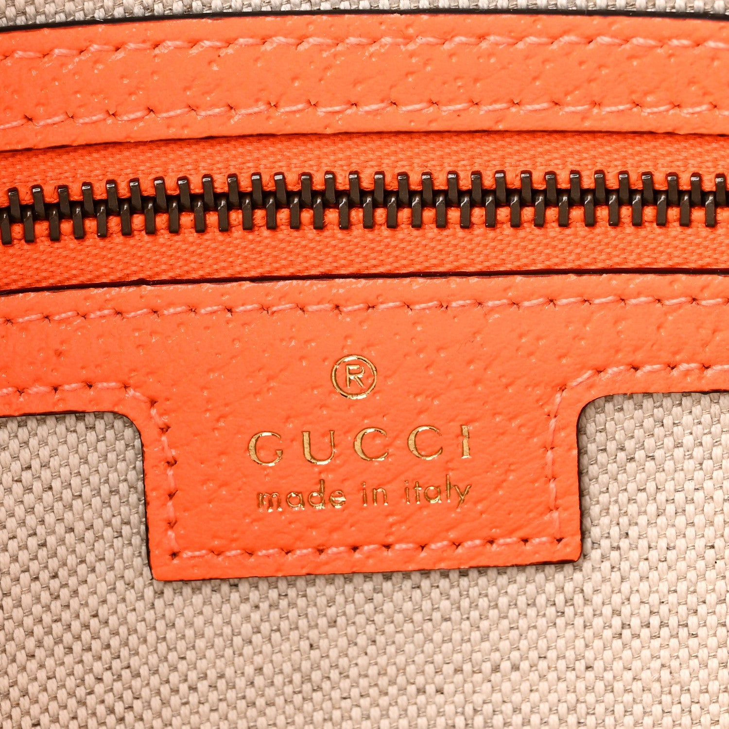 GG Supreme Monogram Textured Dollar Calfskin Web Ophidia Wristlet Shoulder Bag Beige Ebony Orange
