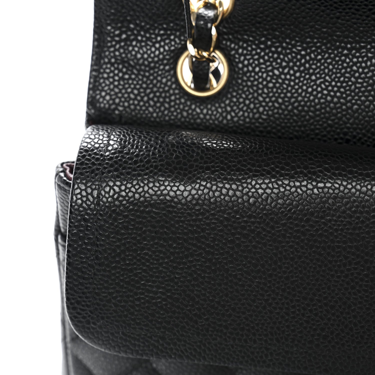 Caviar Quilted Medium Double Flap Black
