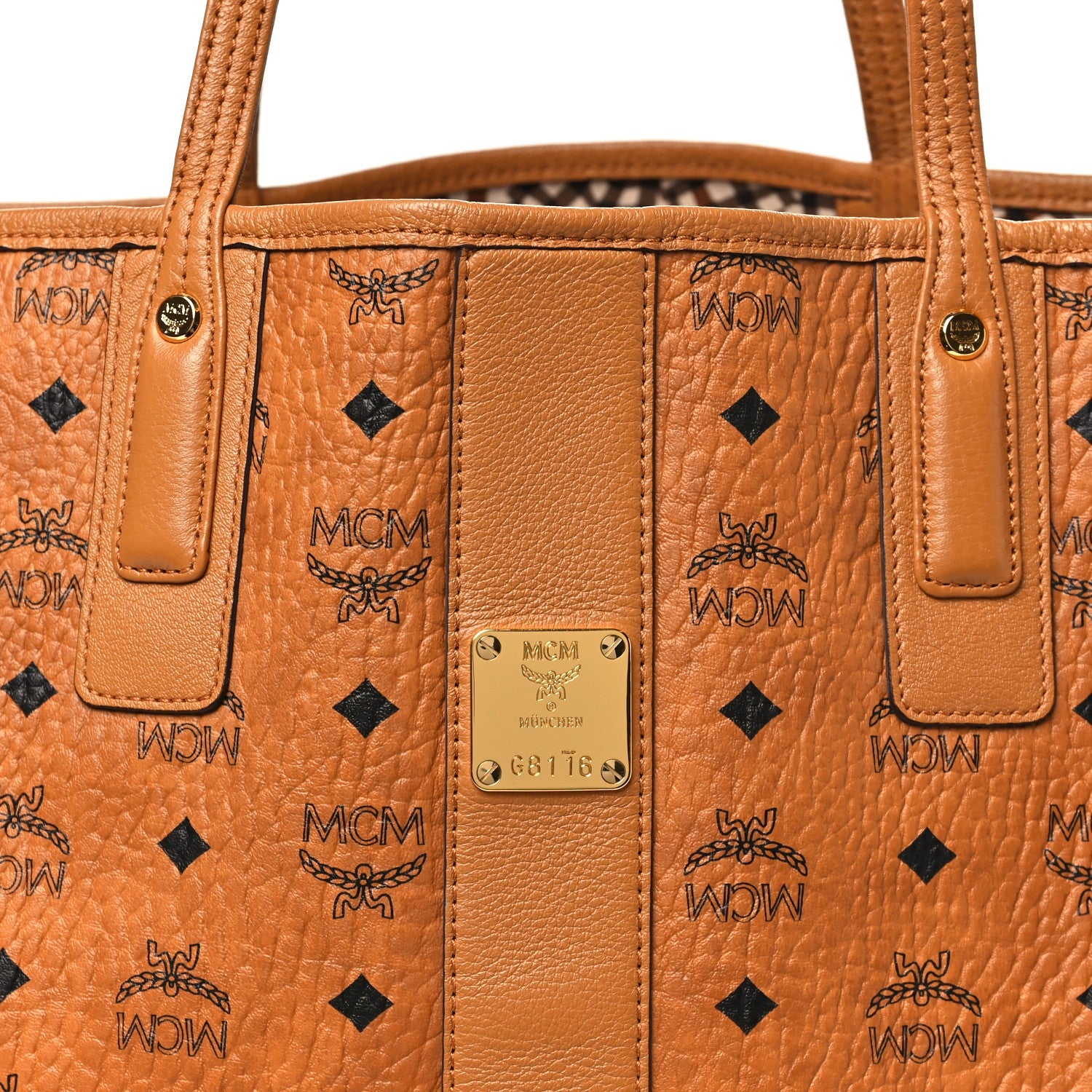 Visetos Large Liz Reversible Shopper Tote Cognac
