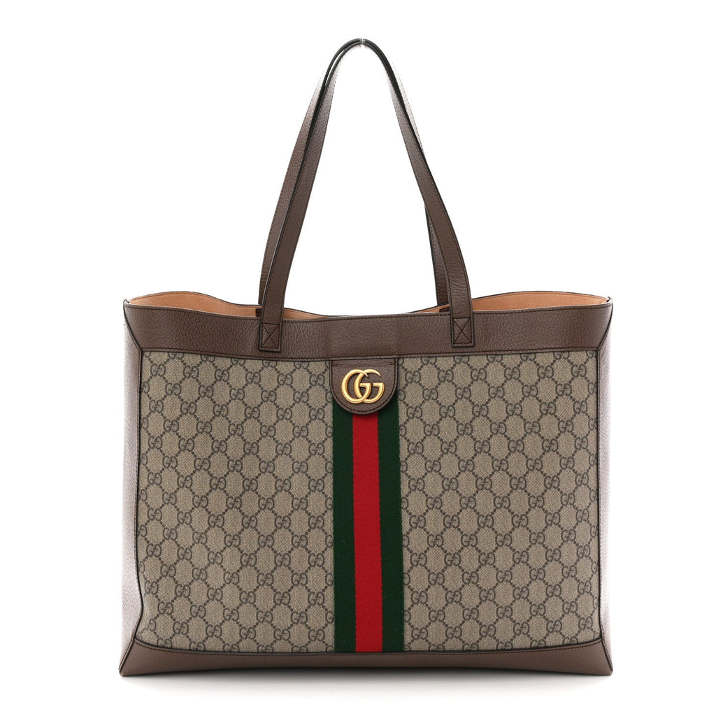 Gg Supreme Monogram Web Ophidia Tote Brown