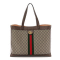 Gg Supreme Monogram Web Ophidia Tote Brown