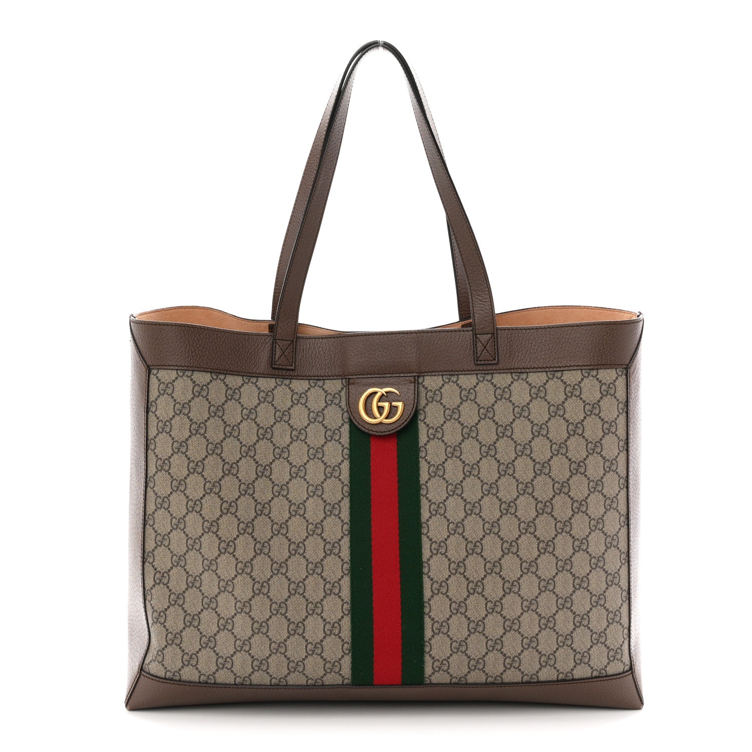 Gg Supreme Monogram Web Ophidia Tote Brown