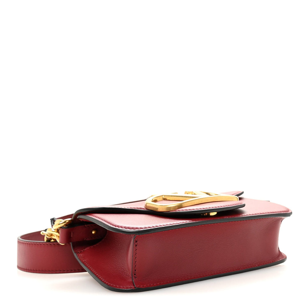 Smooth Calfskin Vlogo Mini Loco Crossbody Bag Dark Red