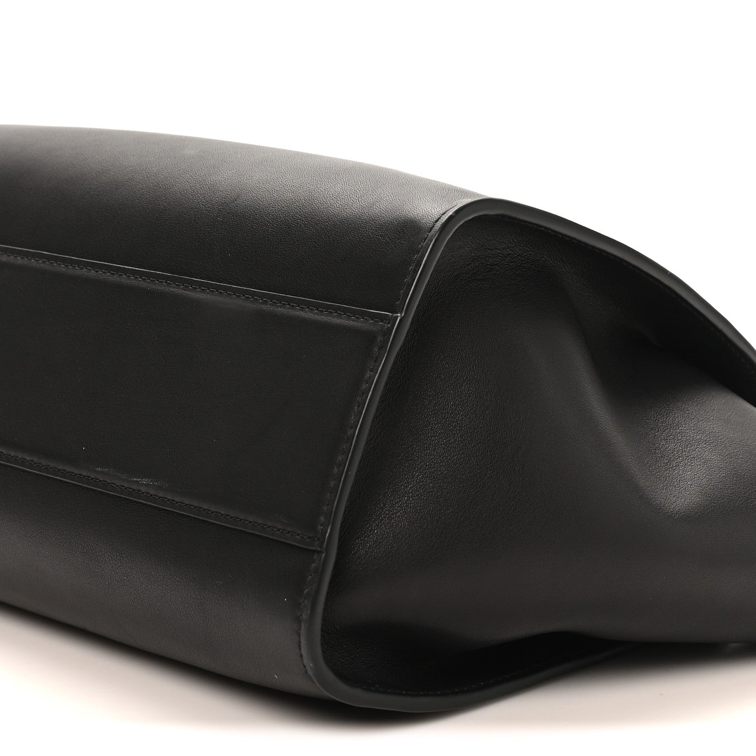 Polished Saddle Calfskin Marlo 12 Tote Bag Black