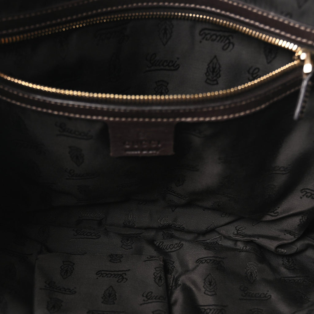 Crystal Monogram Large Hysteria Clutch Brown