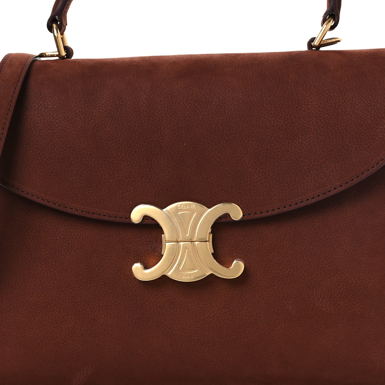 Grained Nubuck Calfskin Medium Nino Chestnut
