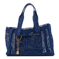 Raffia Summer Banana East West Tote Ashes Blue