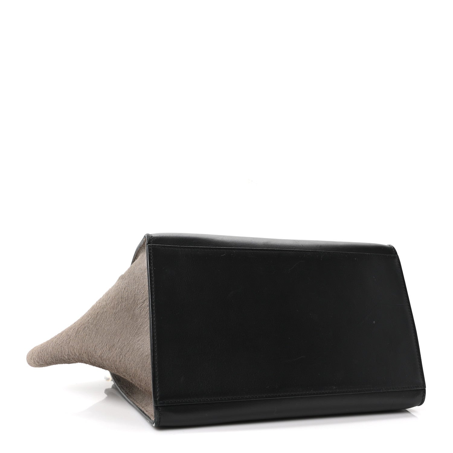 Pony Hair Smooth Calfskin Tri-Color Medium Trapeze Blue Taupe Black