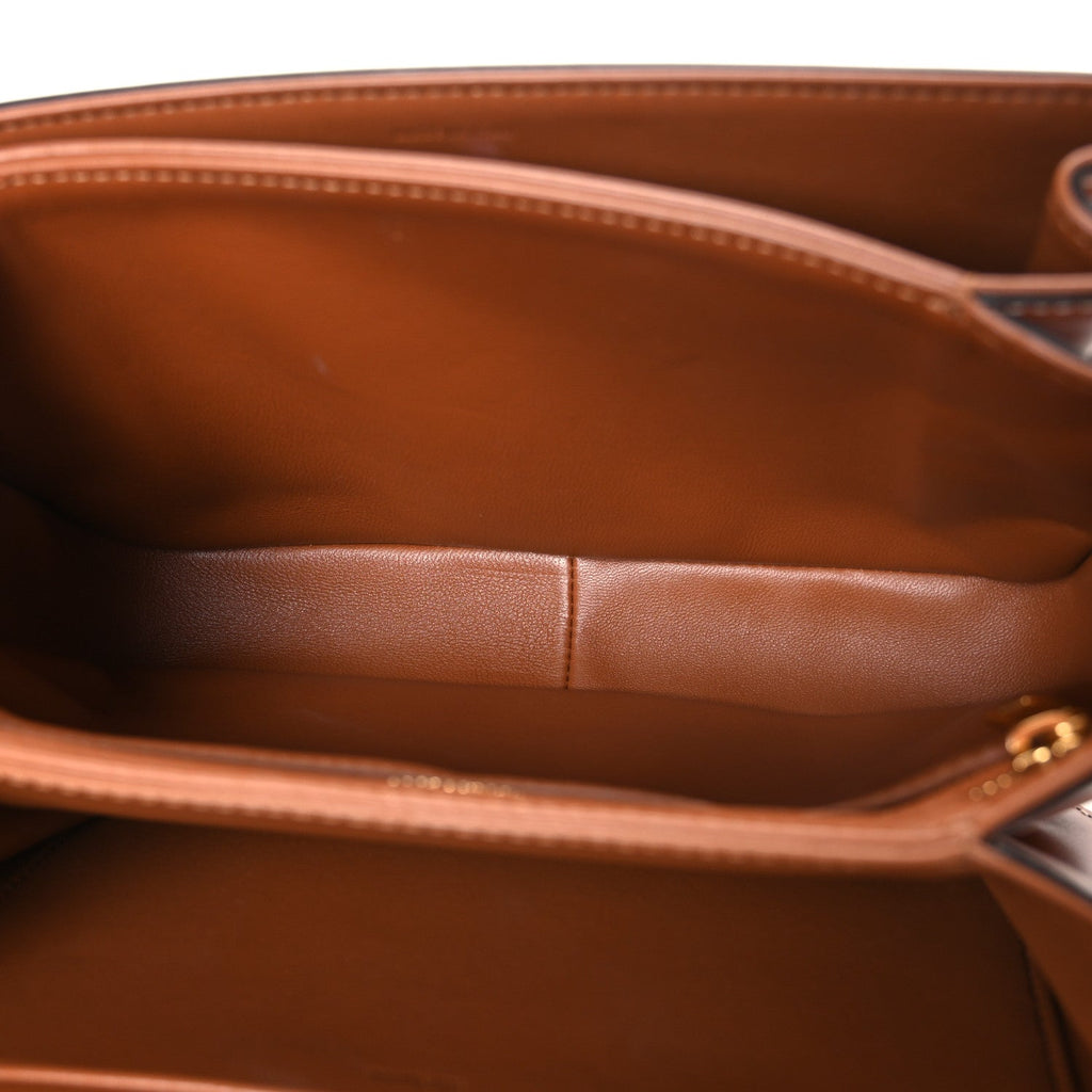 Textile Calfskin Classique Triomphe Bag Natural Tan