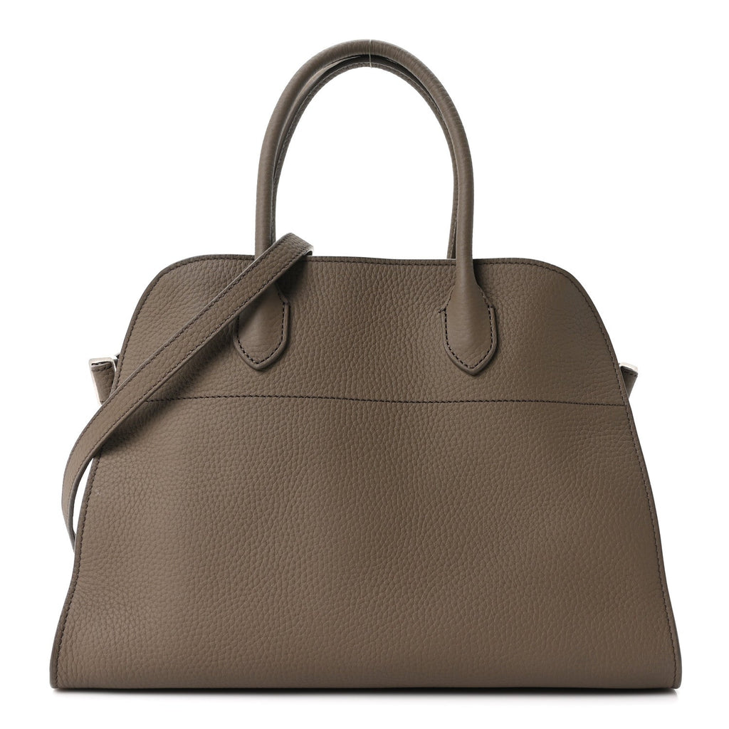 Matte Grained Calfskin Soft Margaux 12 Smoked Taupe