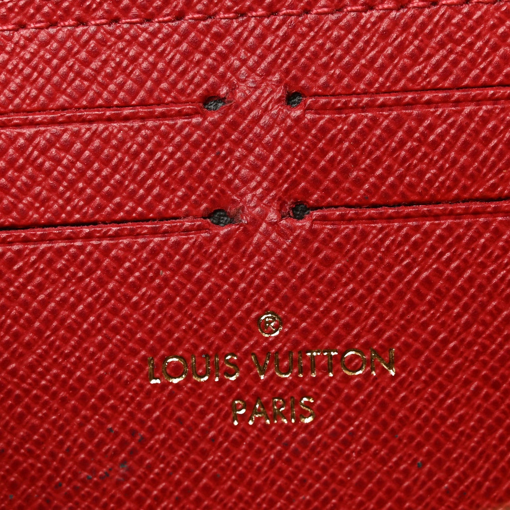 Damier Ebene Clemence Wallet Cherry
