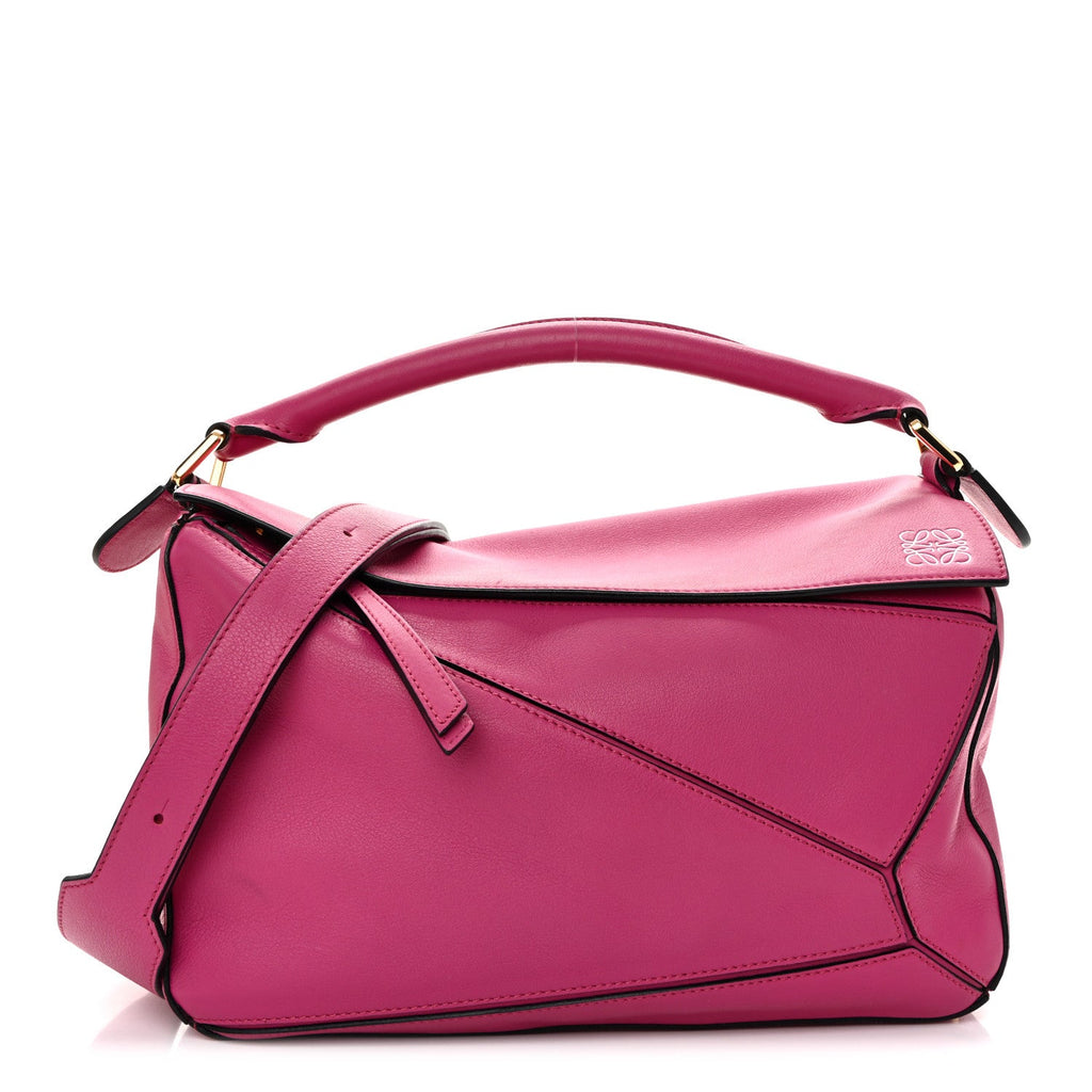 Calfskin Medium Puzzle Bag Fuchsia