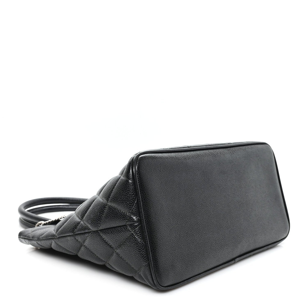 Caviar Quilted Medallion Tote Black