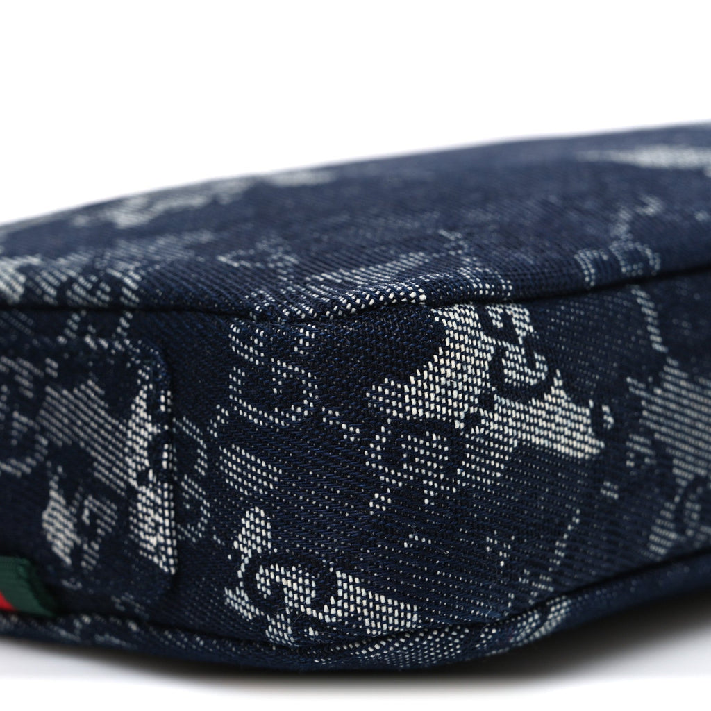 Denim GG Monogram Camouflage Small Crossbody Bag Blue