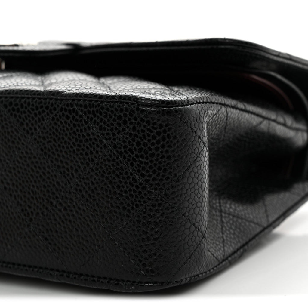 Caviar Quilted Small Double Flap Black