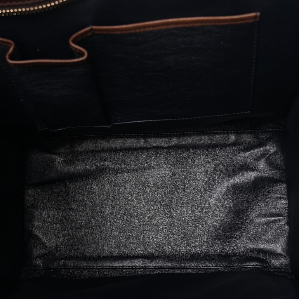 Smooth Calfskin Mini Tri-Color Luggage Navy