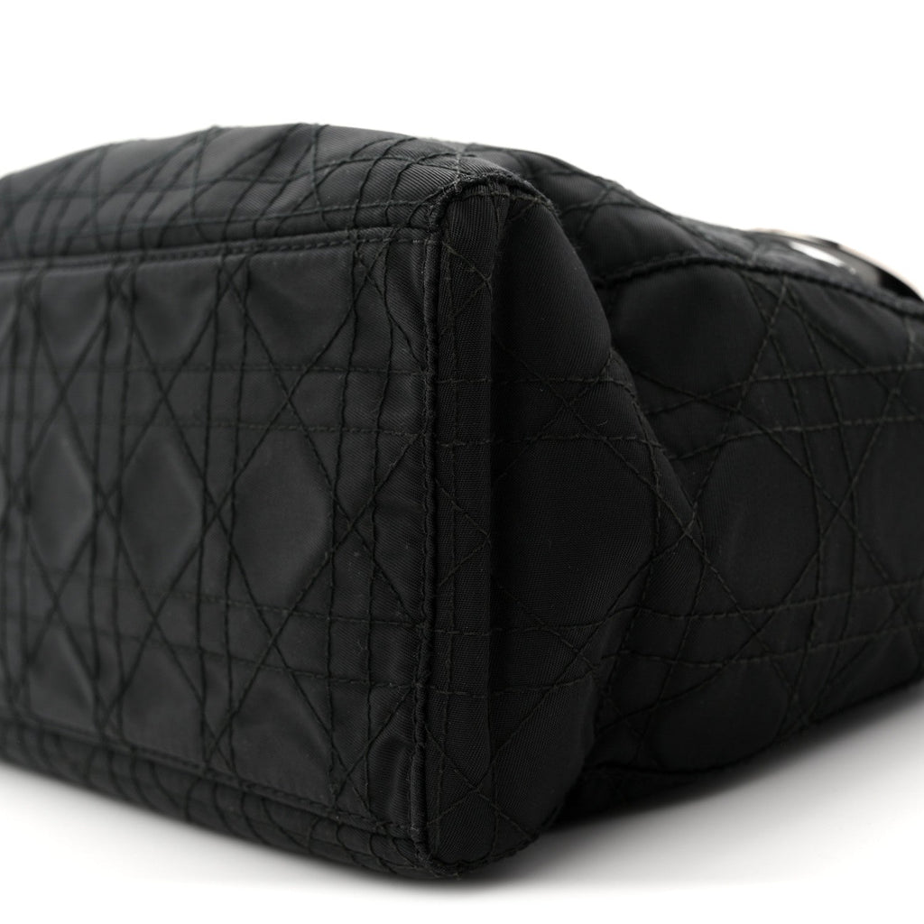 Nylon Cannage Medium Lady Dior Black