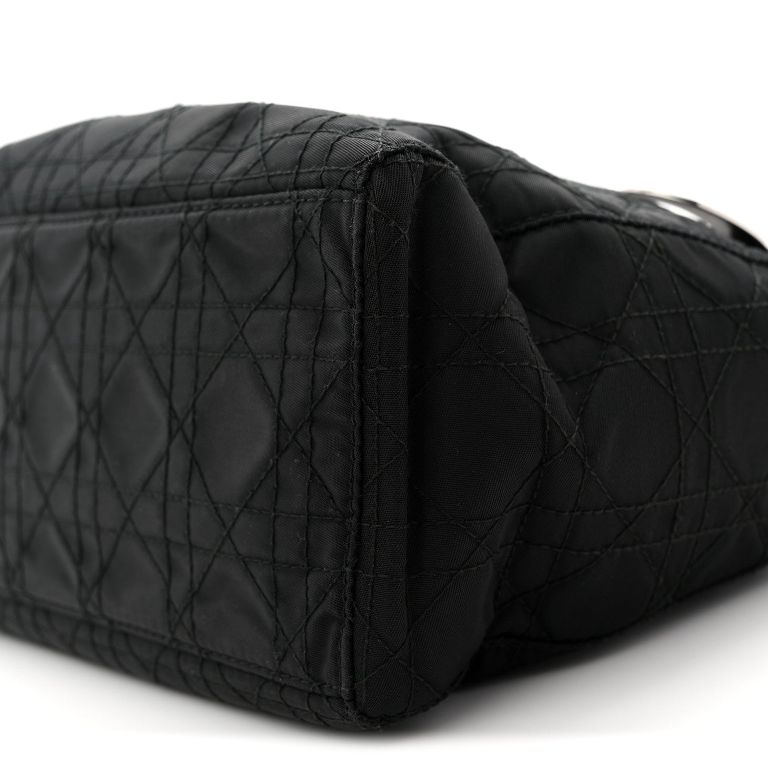Nylon Cannage Medium Lady Dior Black