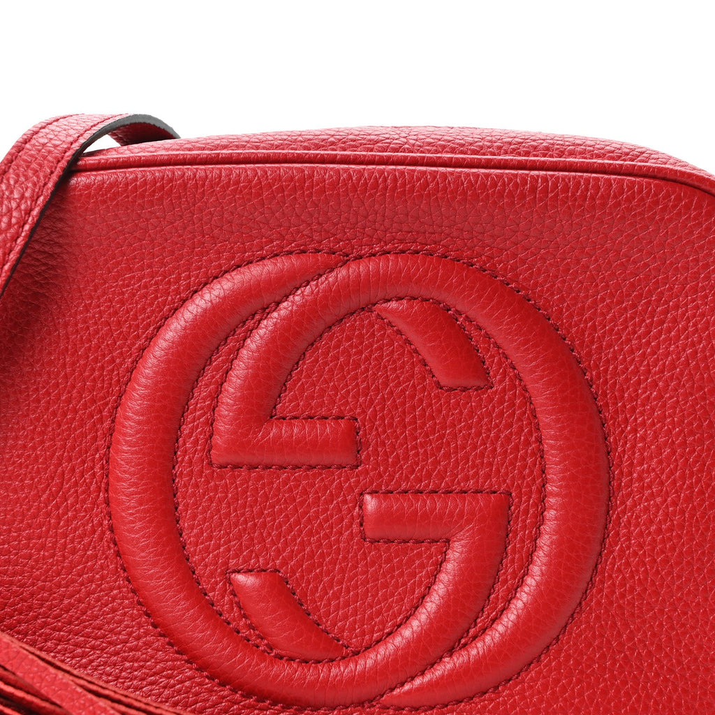 Pebbled Calfskin Small Soho Disco Bag Tabasco Red
