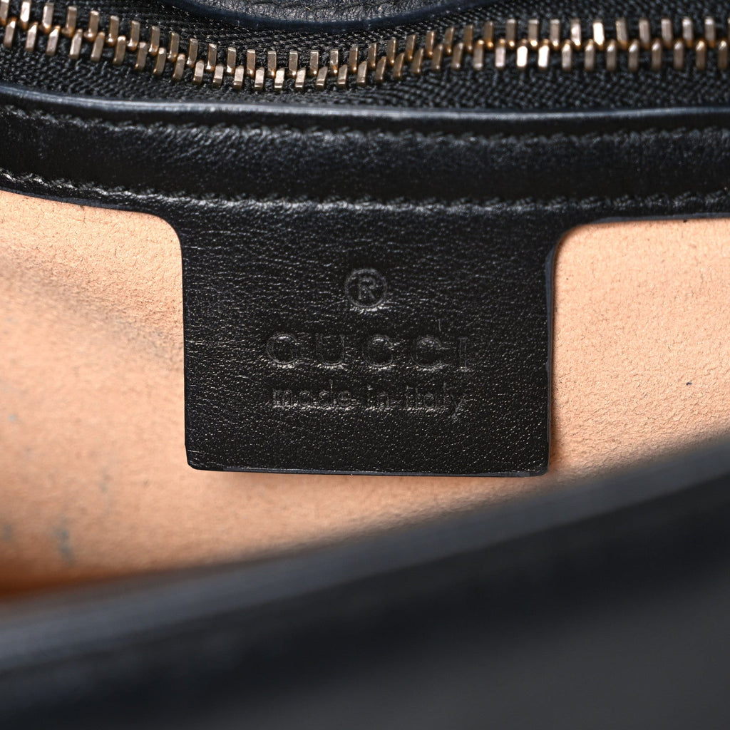 Calfskin Matelasse Small GG Marmont Shoulder Bag Black