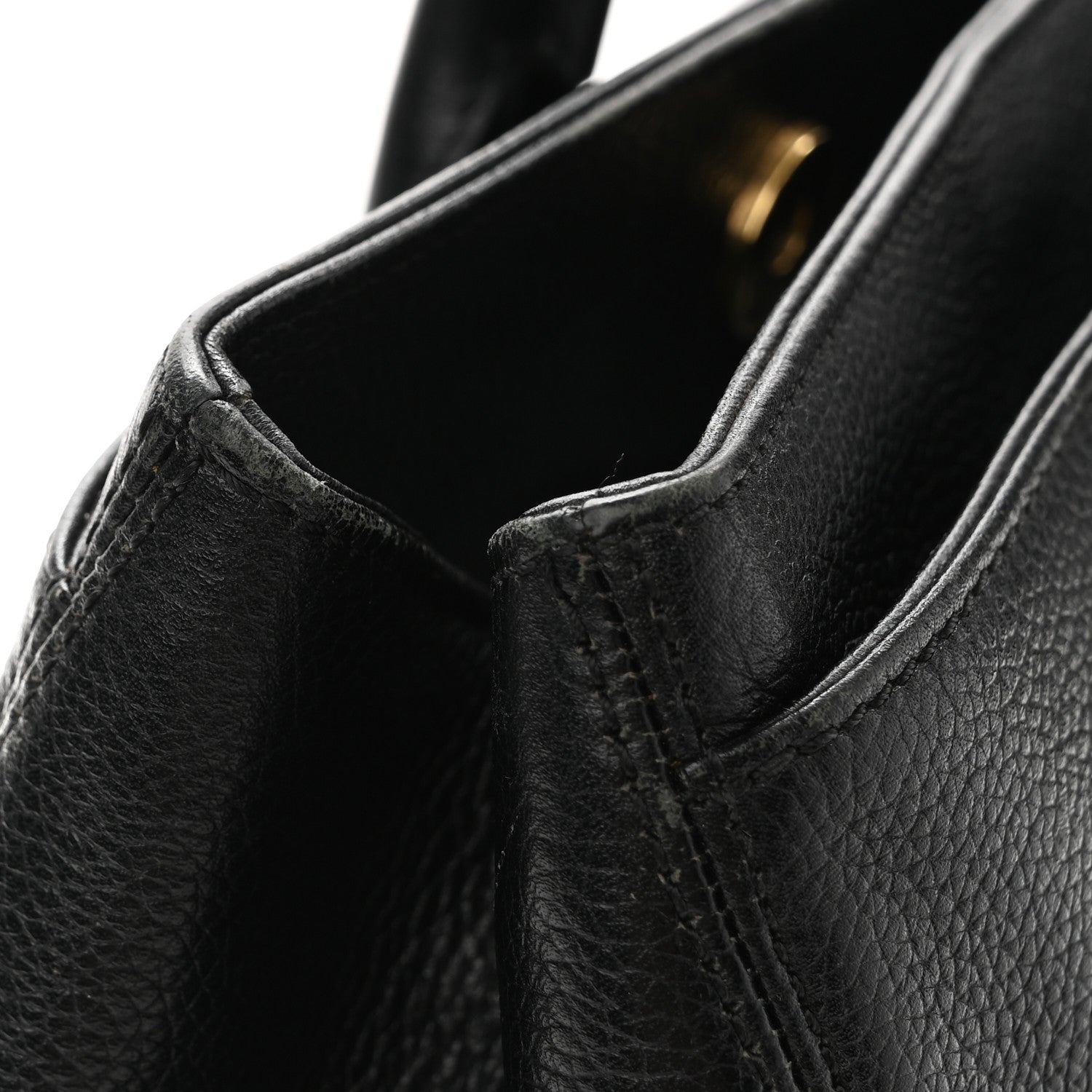 Calfskin Cerf Executive Shopper Tote Black
