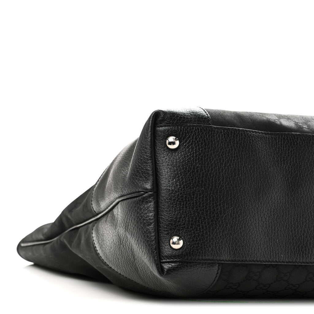 Canvas Monogram Shopping Tote Black