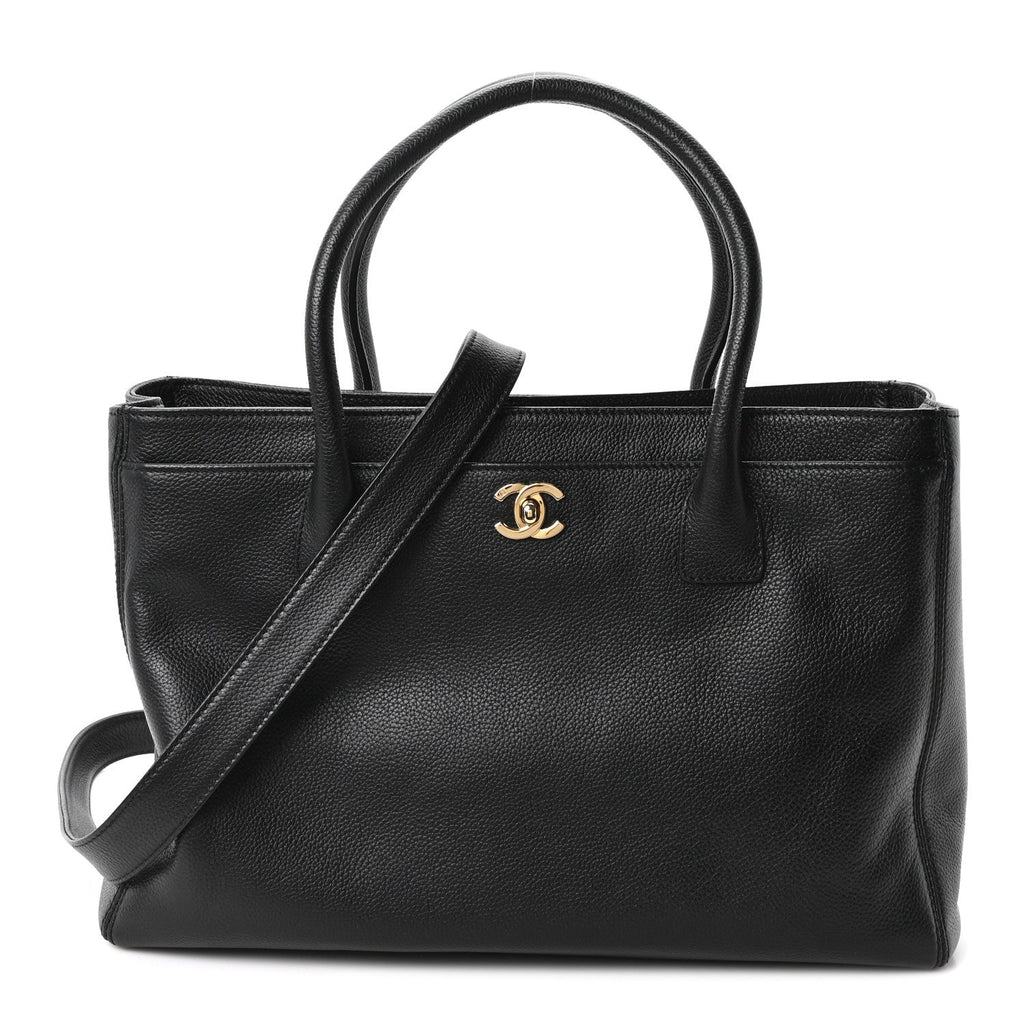 Calfskin Cerf Executive Shopper Tote Black