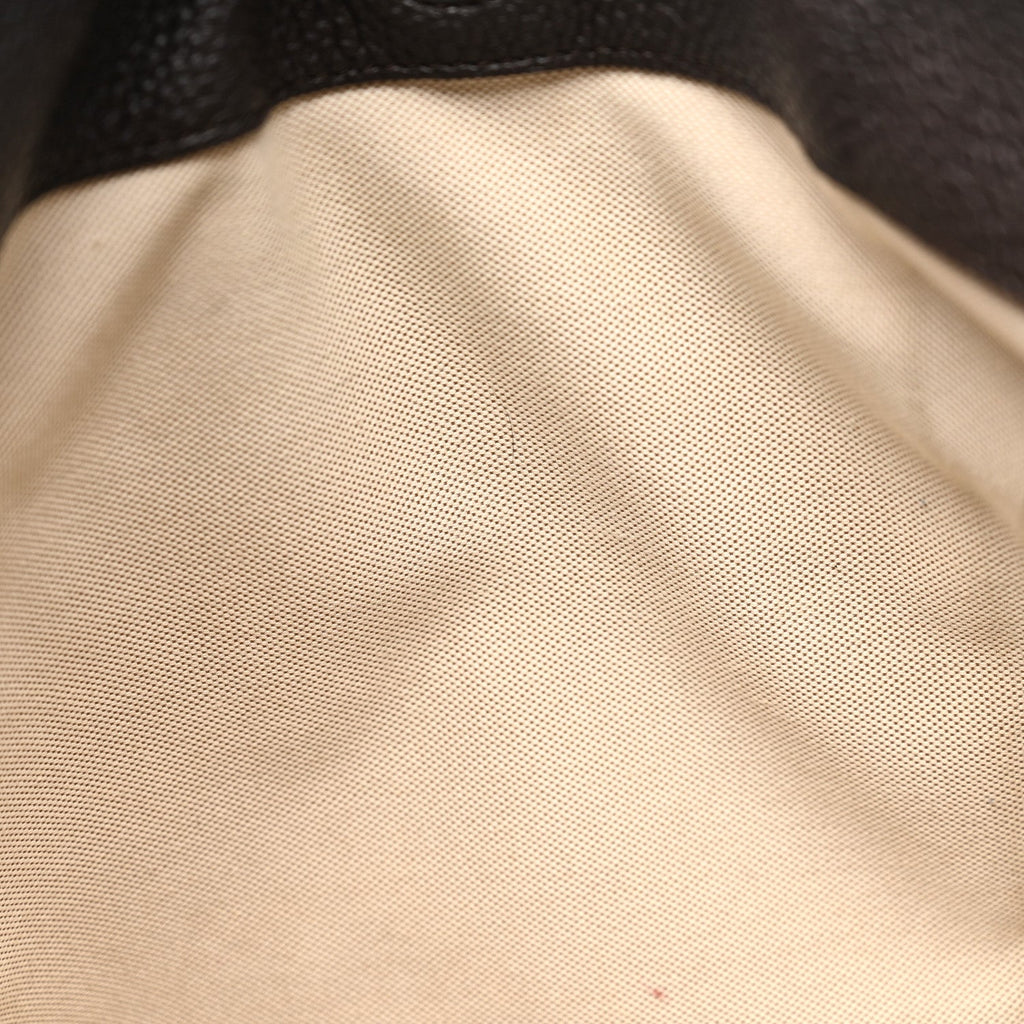 Pebbled Calfskin Large Alix Padlock Zip Hobo Bag Dark Brown