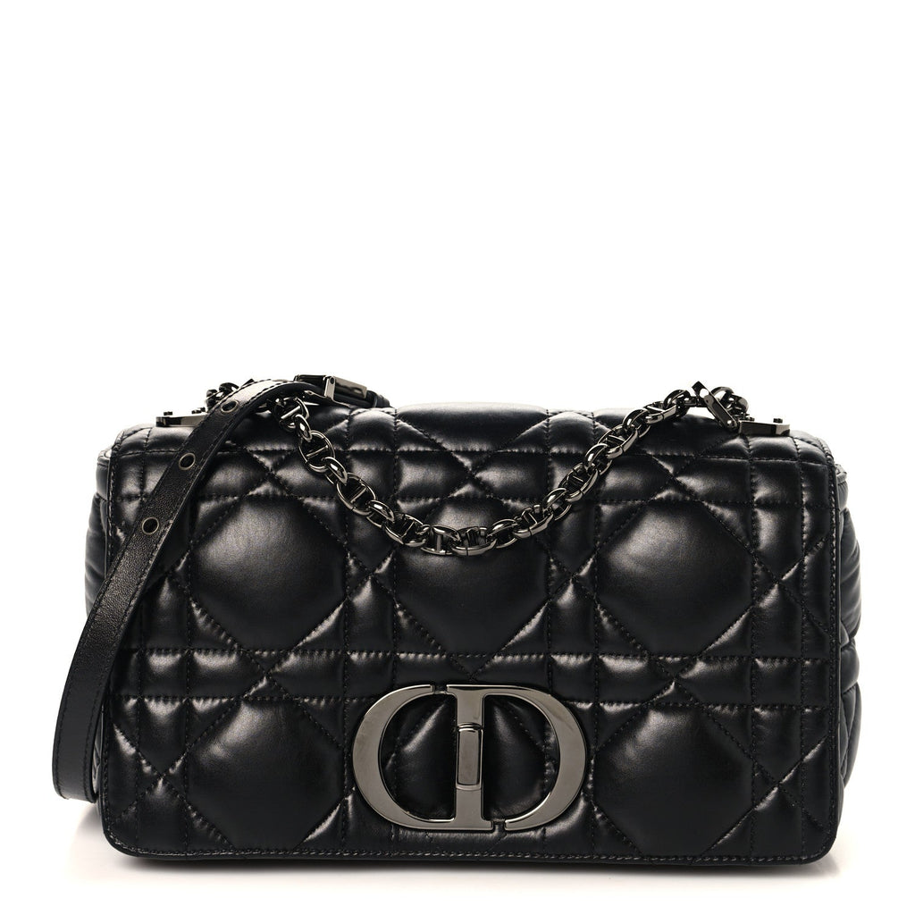 Calfskin Macrocannage Large Caro Bag Black