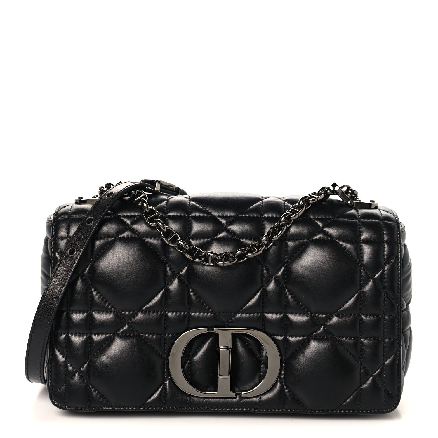 Calfskin Macrocannage Large Caro Bag Black