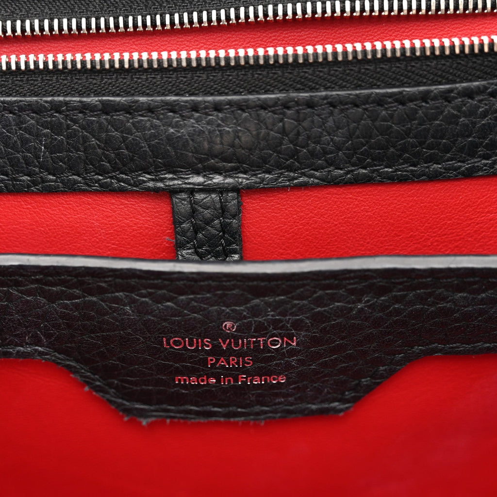 Taurillon Capucines MM Black Beige Red