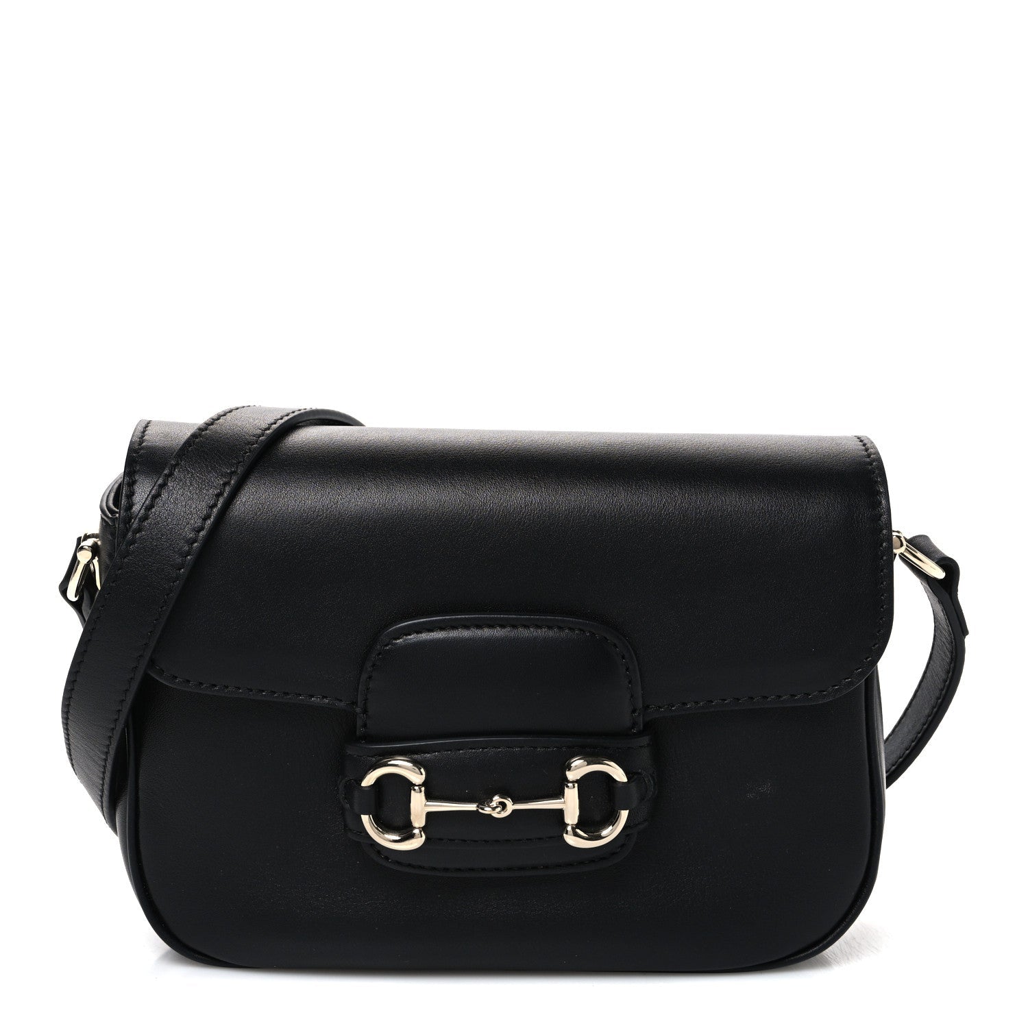 Arabella Calfskin Horsebit 1955 Small Shoulder Bag  Black