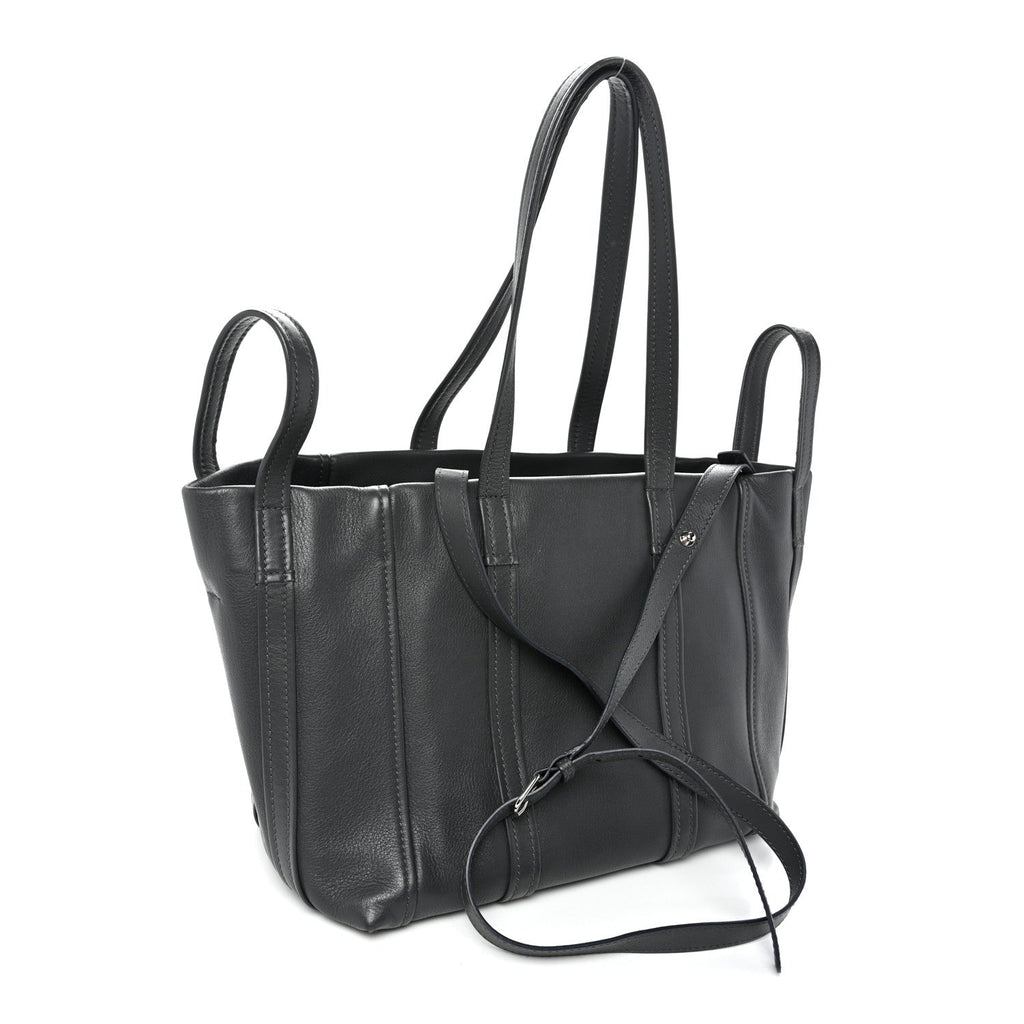 Calfskin Medium Laundry Cabas Tote Gris Fossile