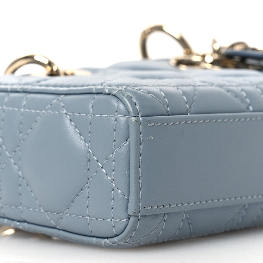 Lambskin Cannage Micro Lady D-Joy Cloud Blue