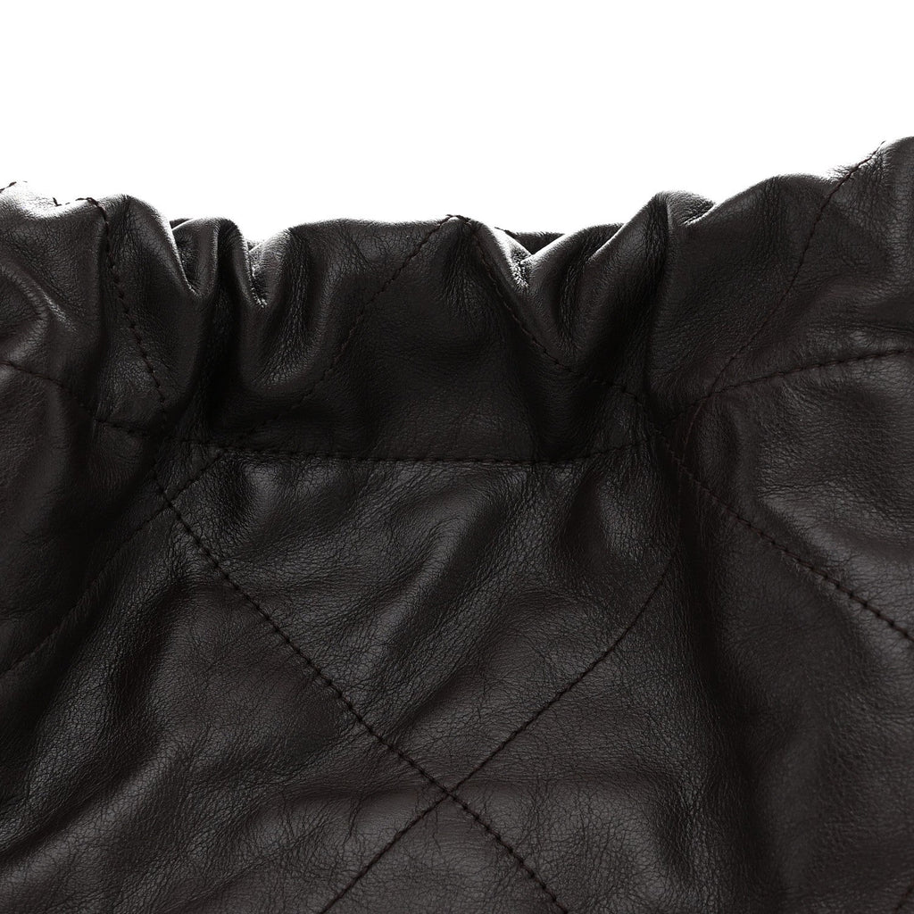 Shiny Calfskin Quilted Small Chanel 22 Dark Brown