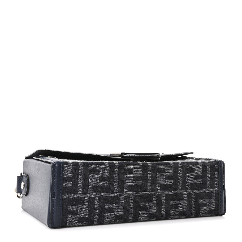 Recycled Fabric Jacquard Vitello King FF 1974 Baguette Soft Trunk  Blue