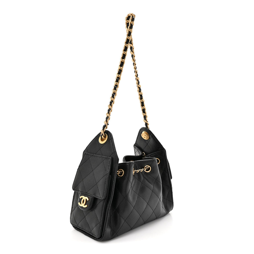 Caviar Quilted Mini Chanel 25 Handbag Black