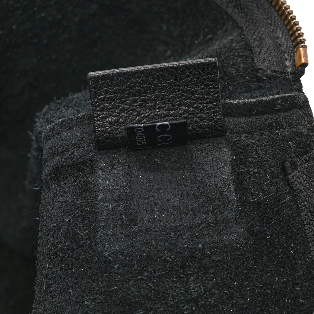 Pebbled Calfskin Medium Logo Portfolio Clutch Black