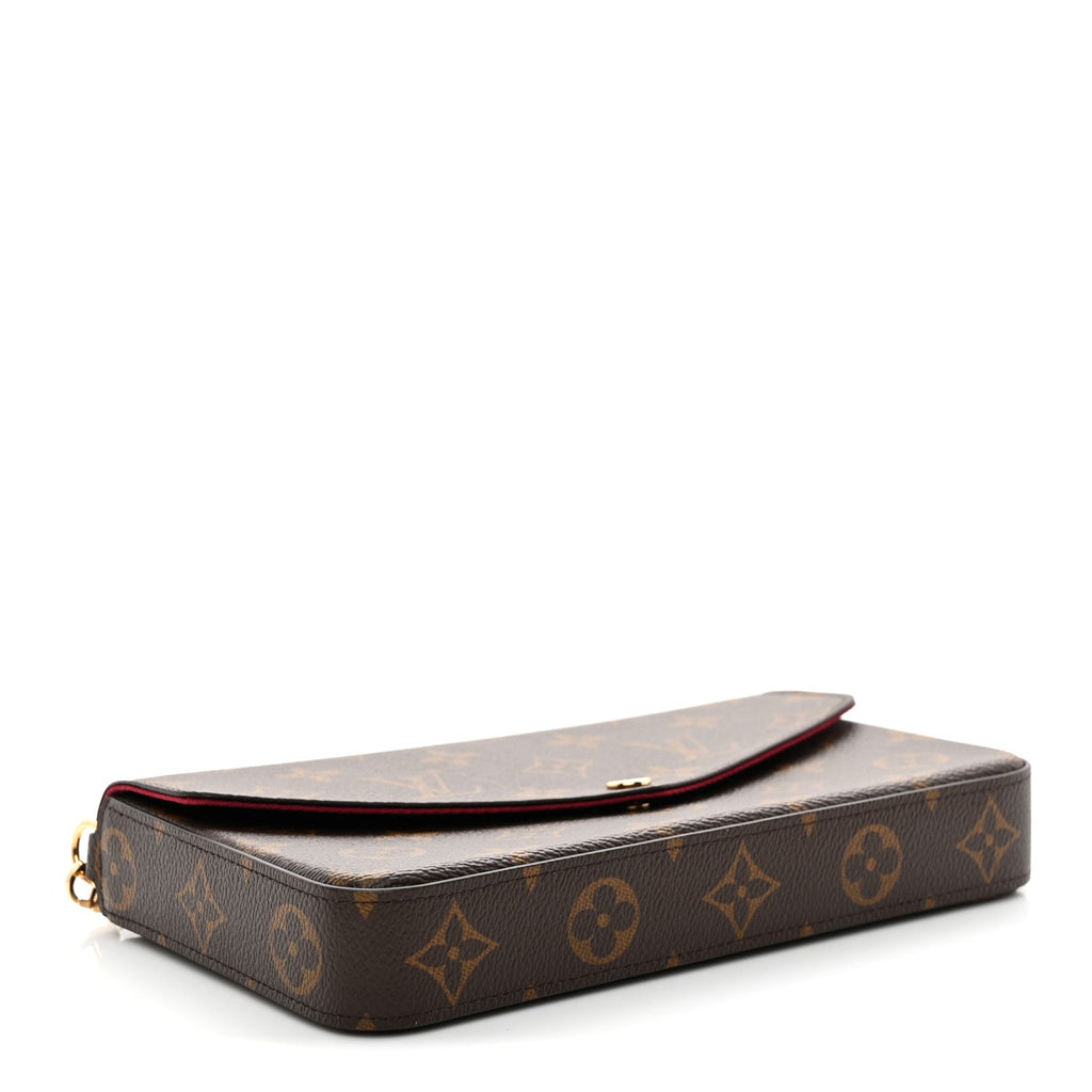 Monogram Pochette Felicie Chain Wallet Fuchsia